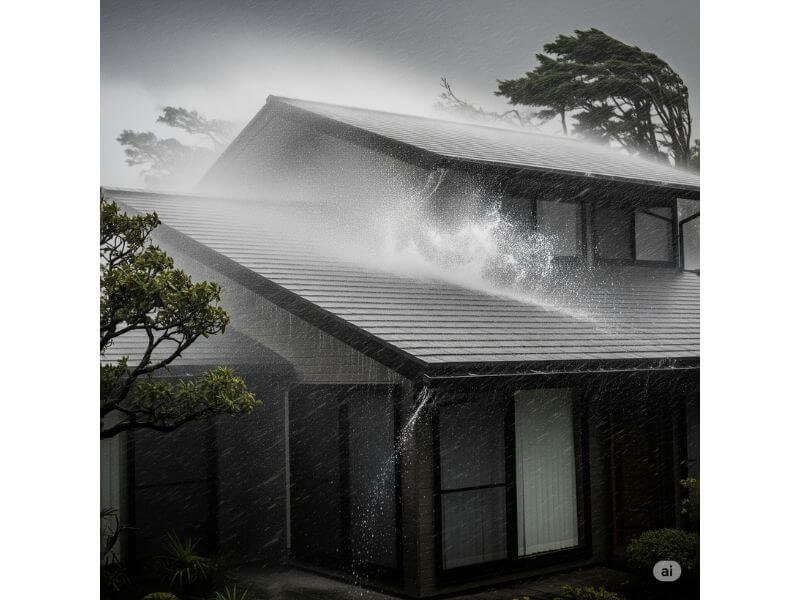 台風に備える家の外観