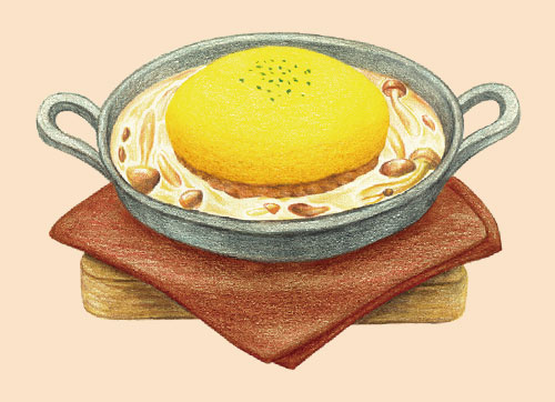 きのこの王様 ポルチーニ茸のクリームシチューオムライス