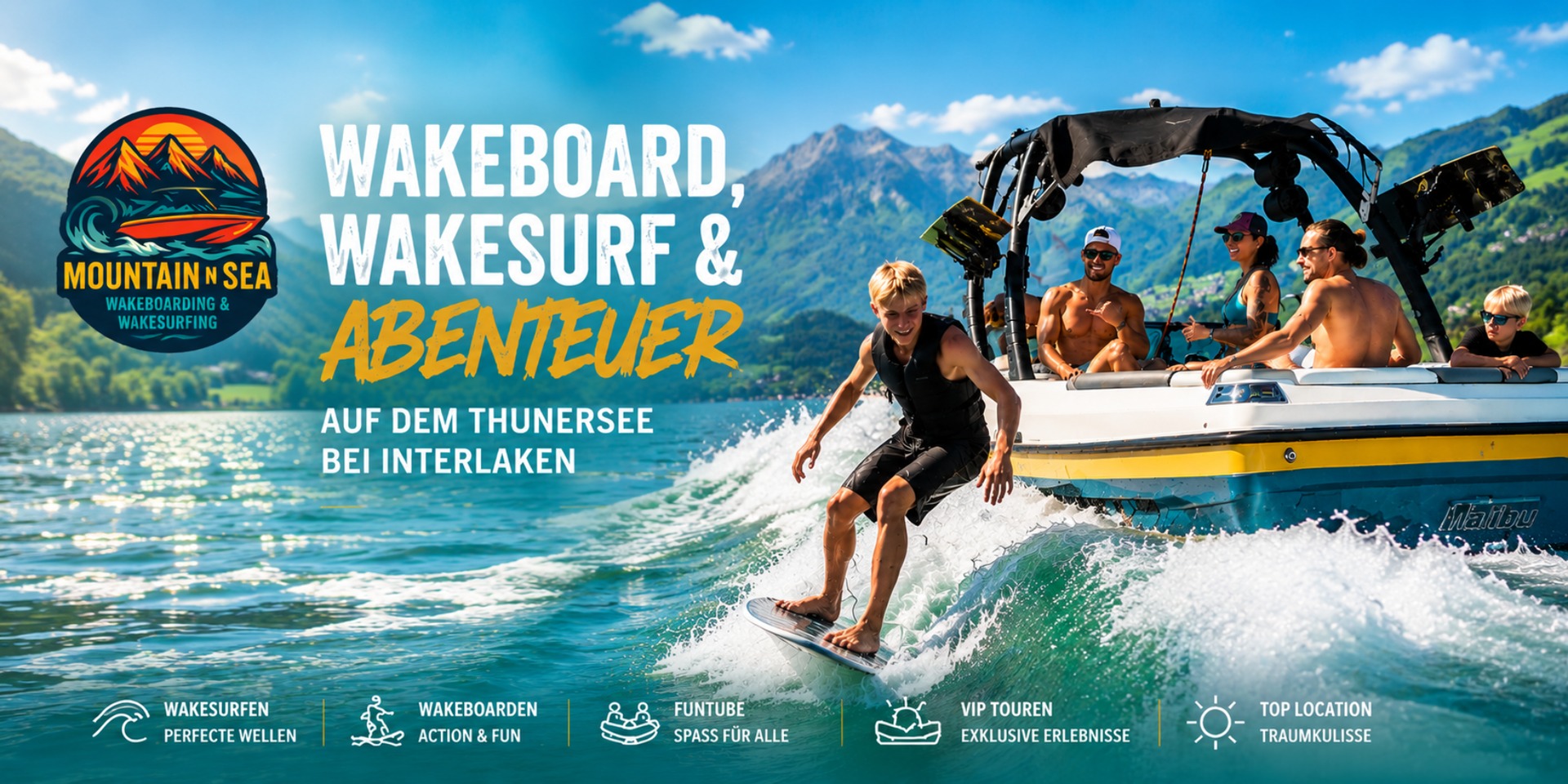 Wakeboarden, Wakesurfen und Abenteuer auf dem Thunersee bei Interlaken