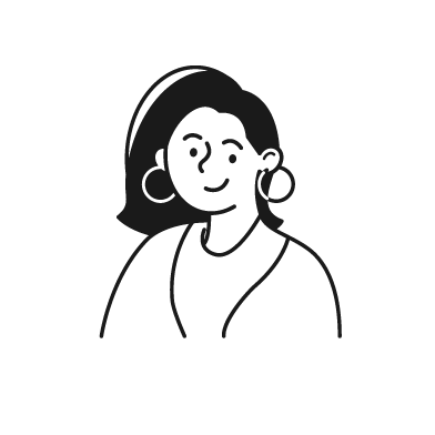 しろくま工作室のイラスト　線画の女性