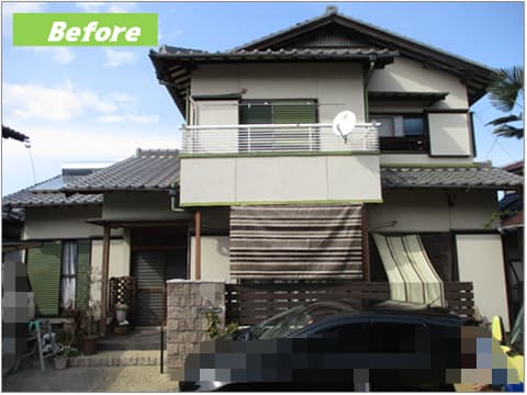 三重県津市で施工した戸建て住宅の外壁塗装施工前の風景
