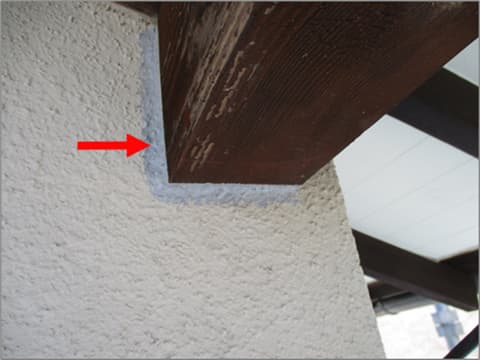 戸建て住宅付帯部のひび割れ補修後の状況