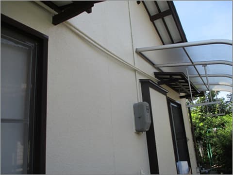 塗装塗り替え工事後の戸建て住宅1階西面の状況
