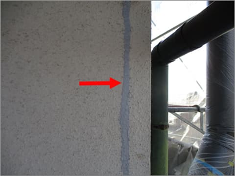 戸建て住宅外壁のひび割れ補修後の状況