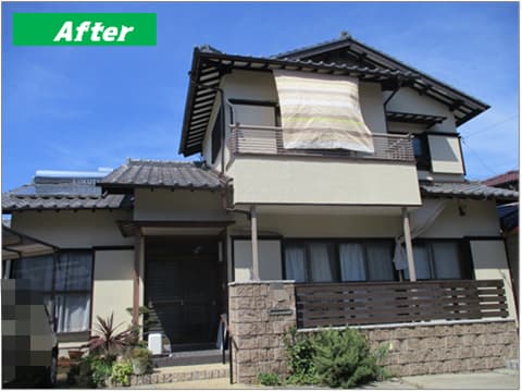 三重県津市で施工した戸建て住宅の外壁塗装工事の完成風景