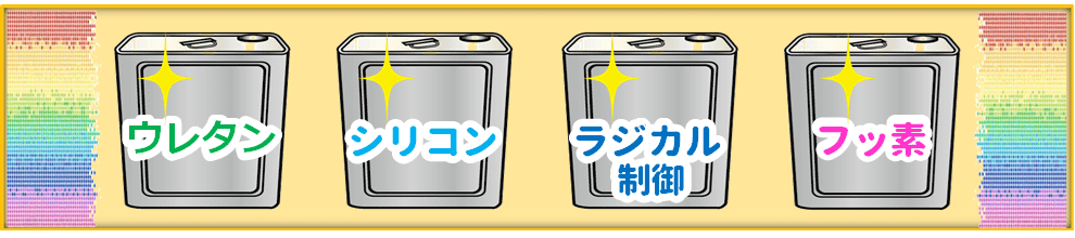 住宅の塗り替えによく使用する塗料の種類ウレタン、シリコン、ラジカル制御、フッ素