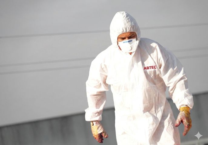 Mitarbeiter in Schutzkleidung