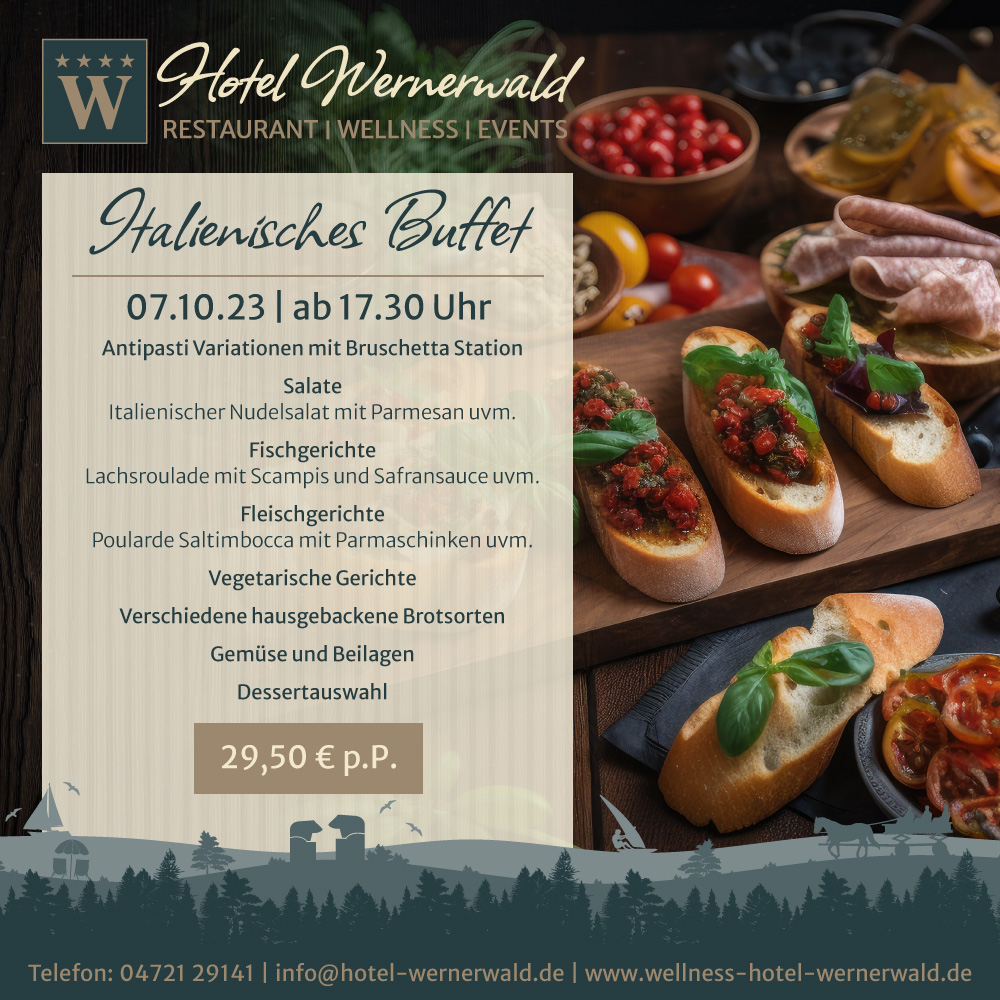 Hotel Wernerwald Cuxhaven Sahlenburg Restaurant Italienisches Buffet