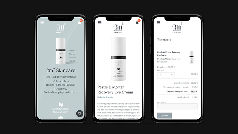 2m2 SkinCare - Website Design