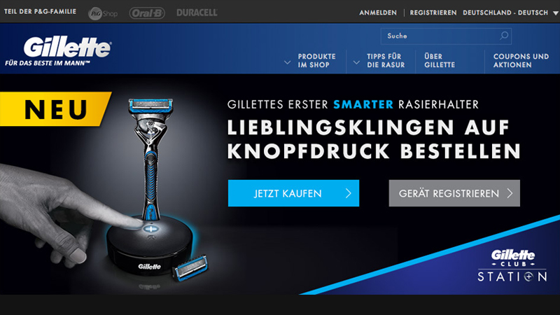 Gillette microsite - Design mockup