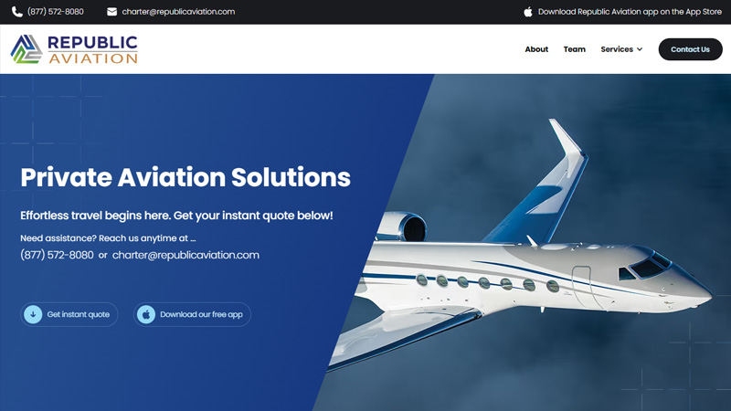 Republic Aviation - website preview image