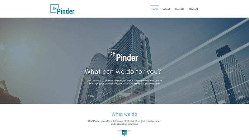 R M Pinder - Website preview