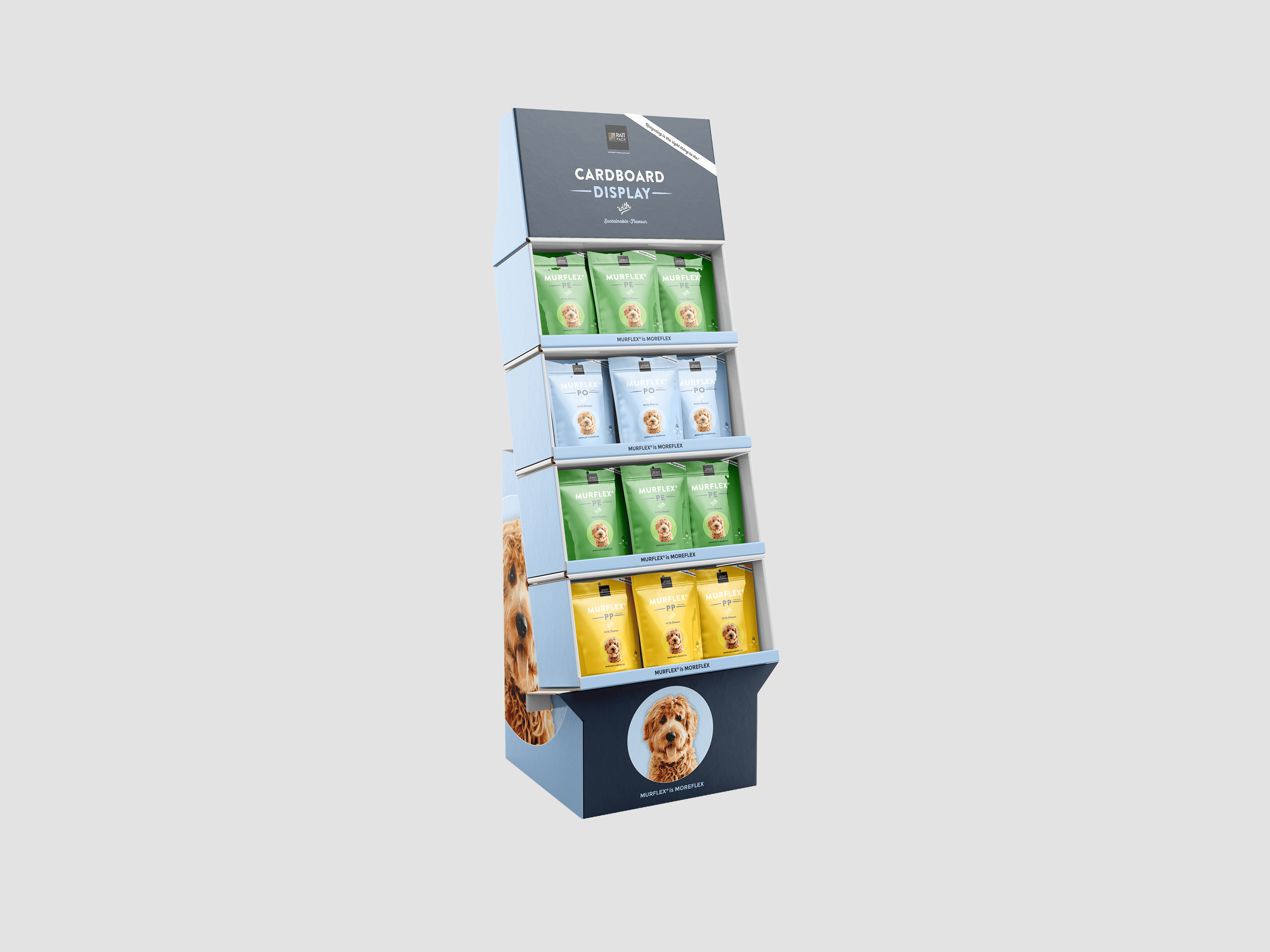 RATTPACK POS-Display aus Wellpappe