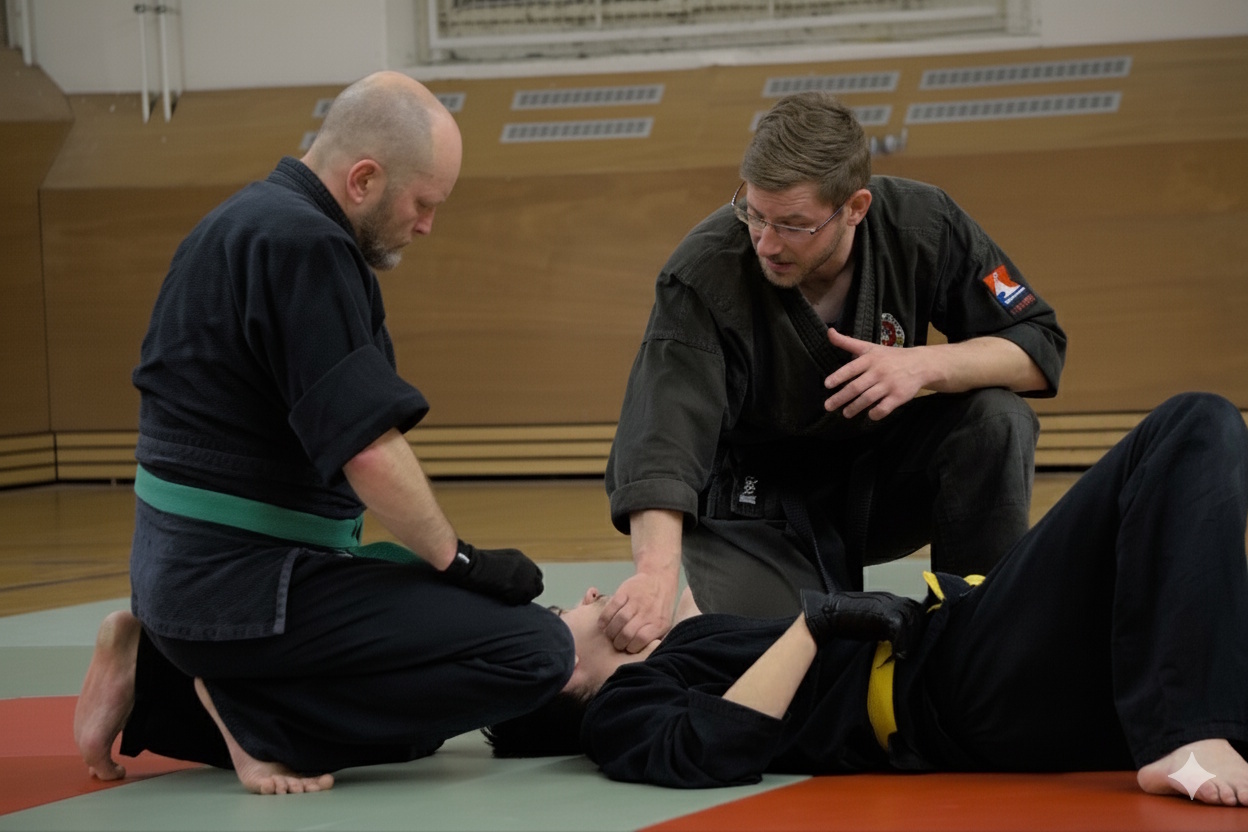 Zwei Personen beim Brazilian Jiu-Jitsu Training