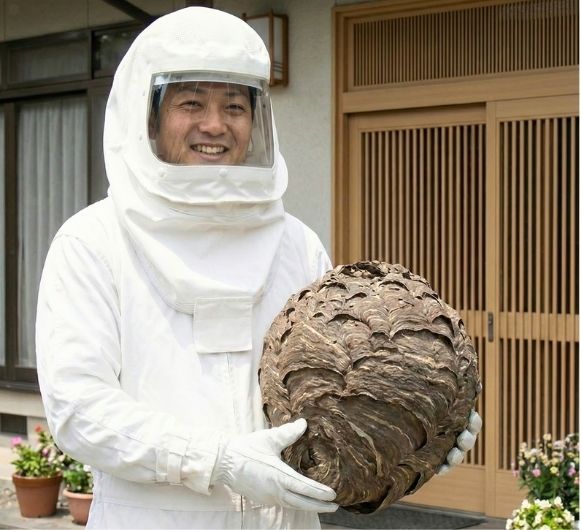 ハチの巣駆除までの流れ、step3：プロによる安全・素早い駆除作業