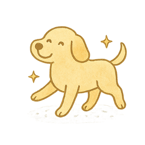犬が歩くイラスト