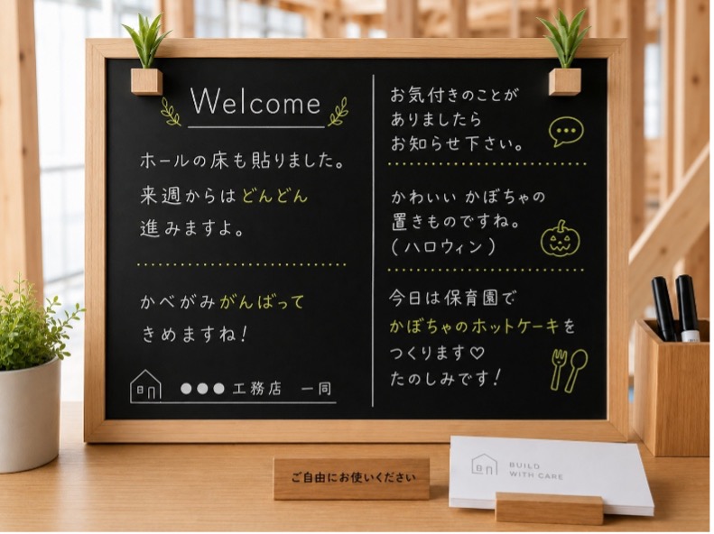 整理整頓された住宅建築現場の内観