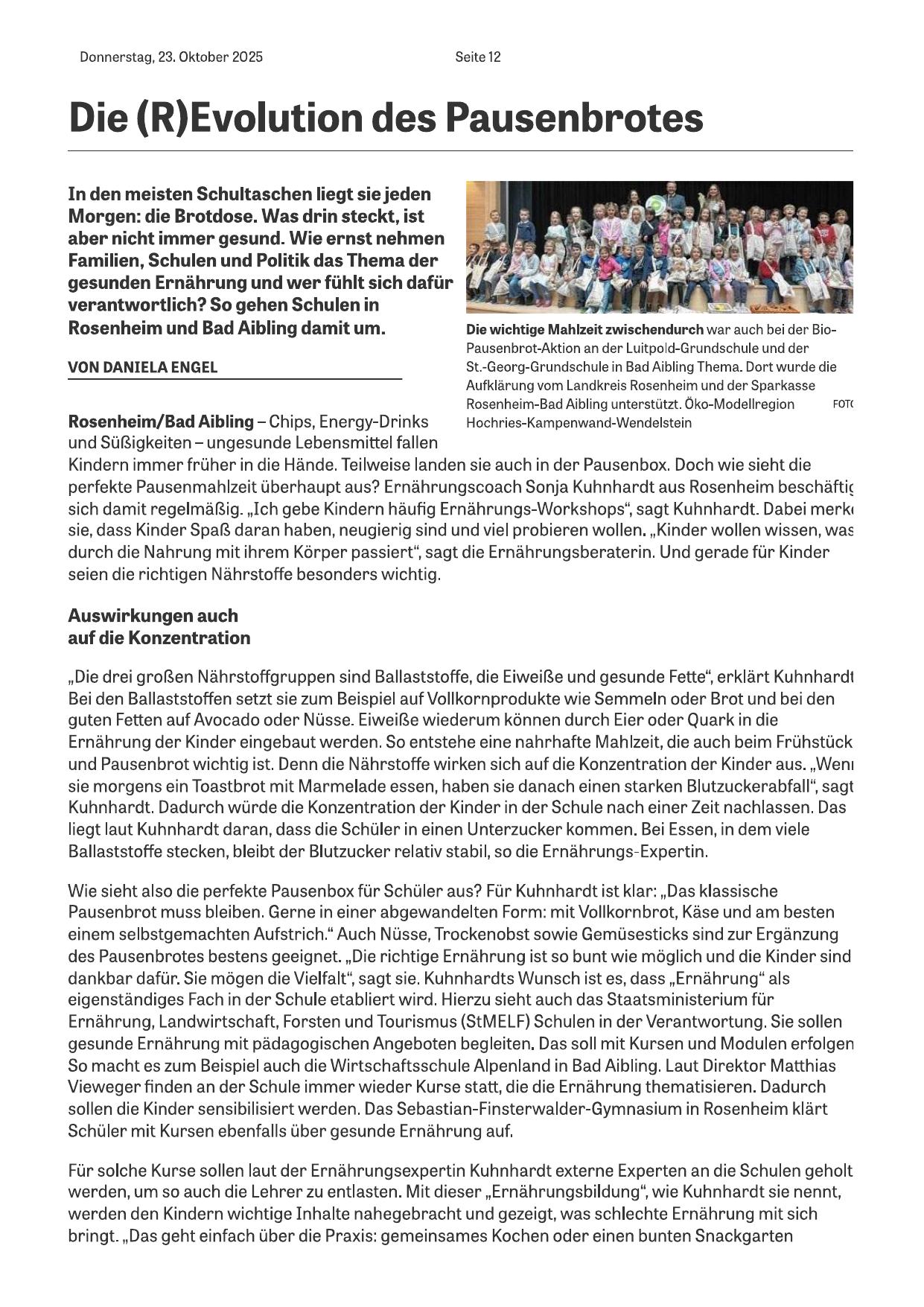 OVB Artikel: Pausenbrot