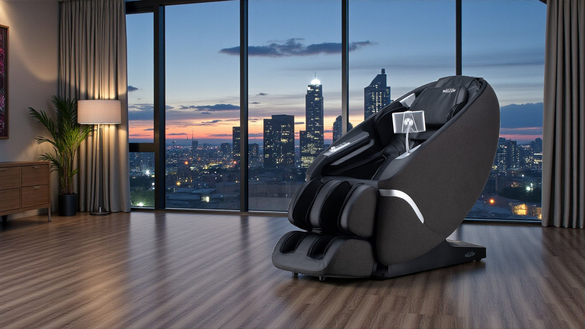Welcon Luxus-Massagesessel mit Körpergrößenerkennung, Fußreflexzonenmassage und Wärmefunktion