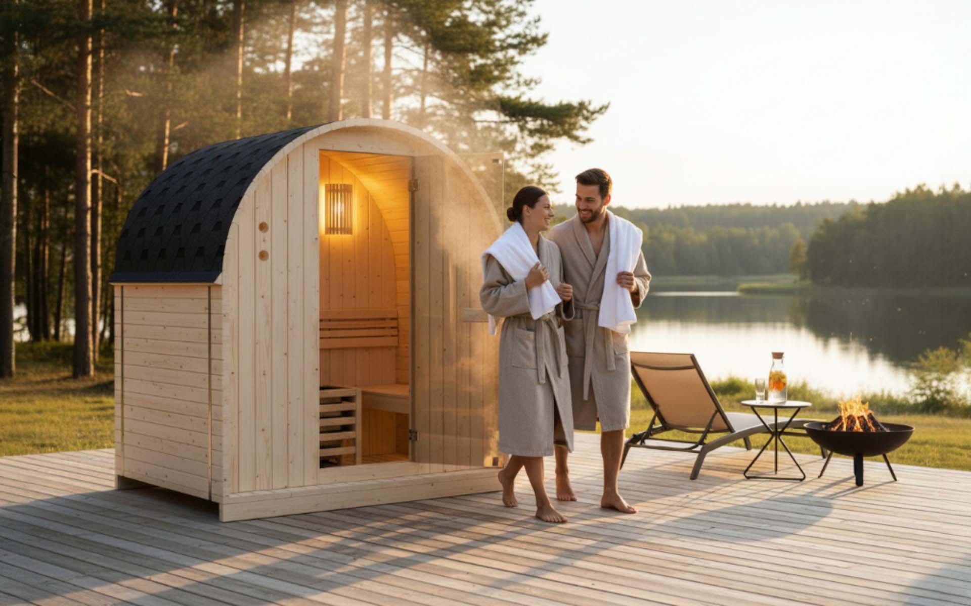 Gartensauna für 2 Personen - Welcon Easyheat Duo Outdoor Saunahaus 230 Volt