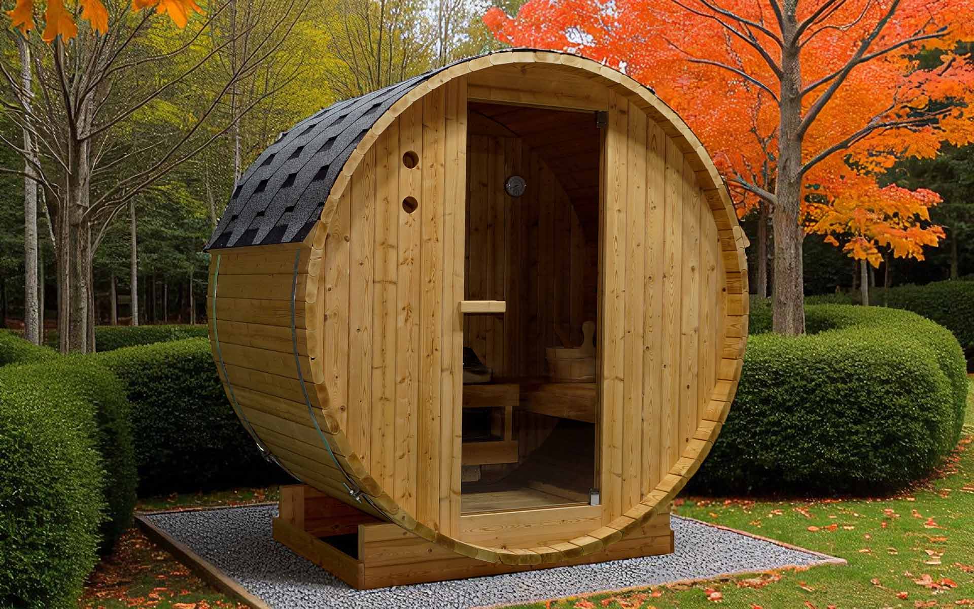 Gartensauna für 2 Personen - Welcon Easyheat Outdoor Fasssauna