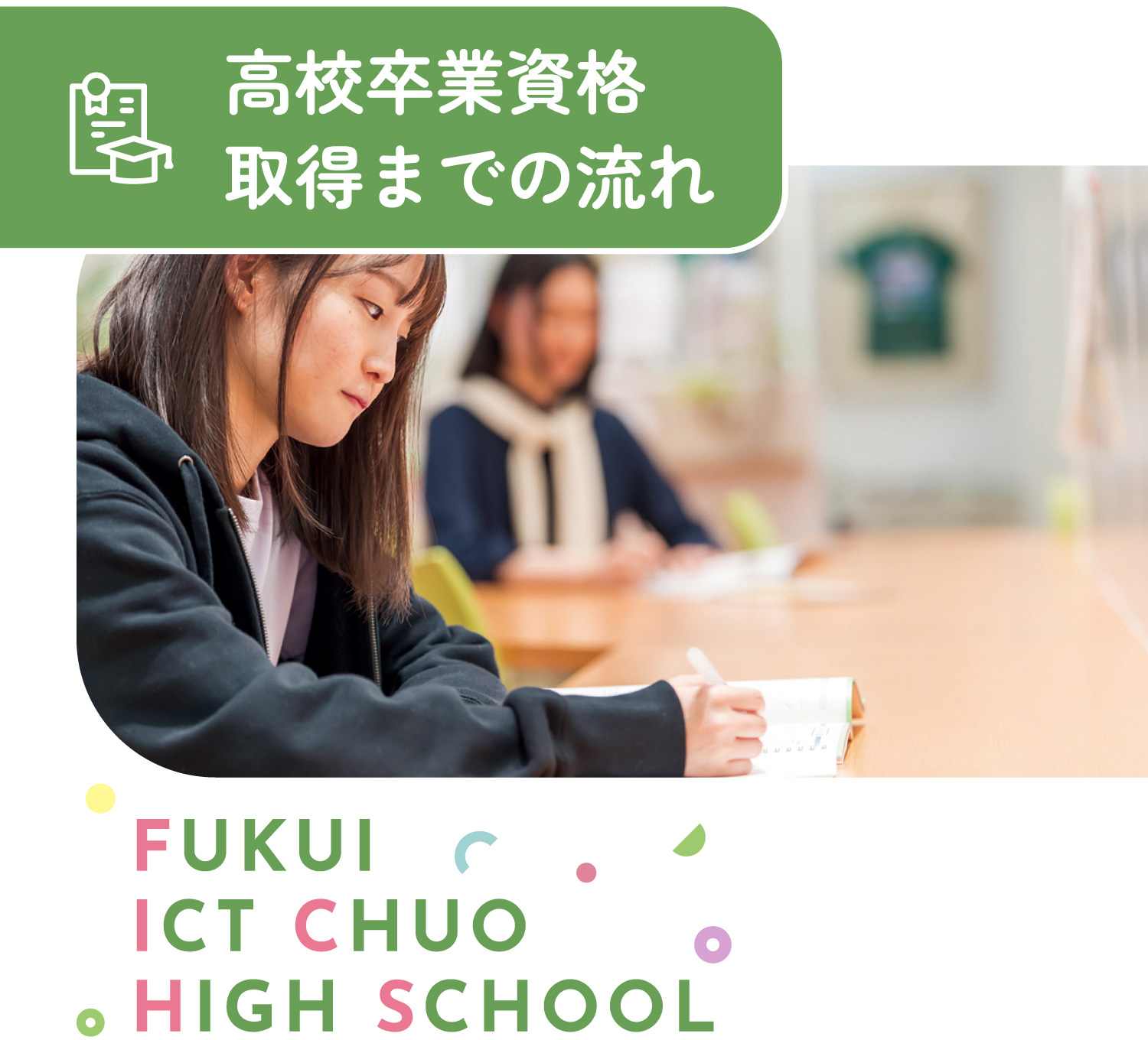高校卒業資格取得までの流れ FUKUI ICT CHUO HIGH SCHOOL