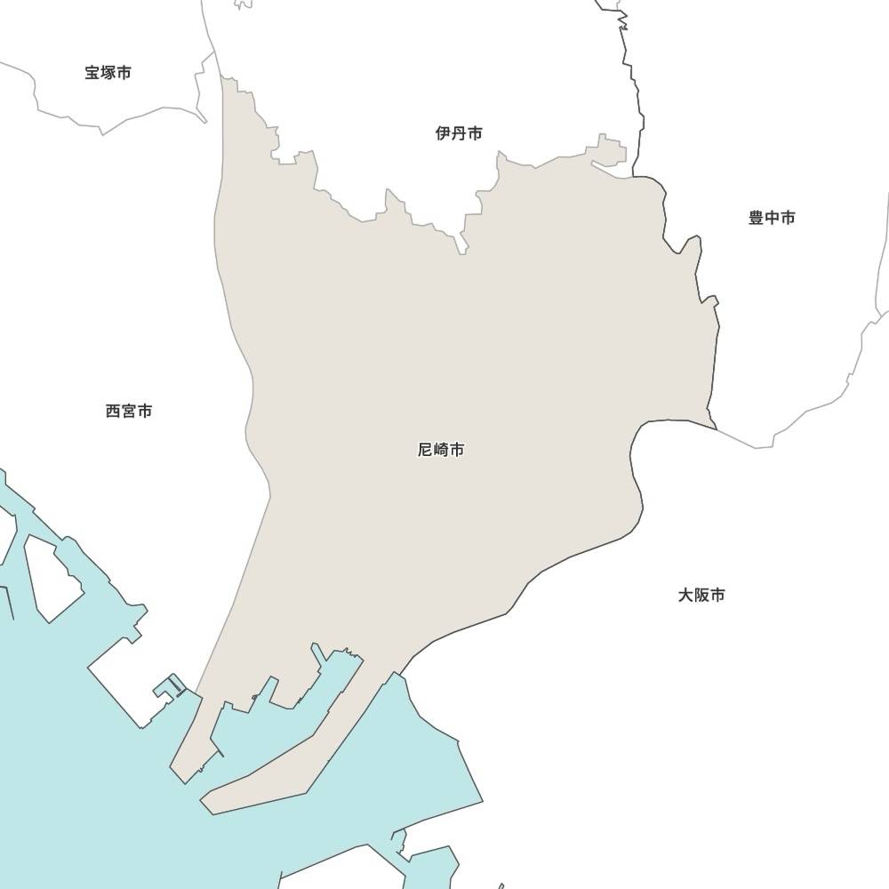 【尼崎市における鍵セブンロックのルートマップ】
