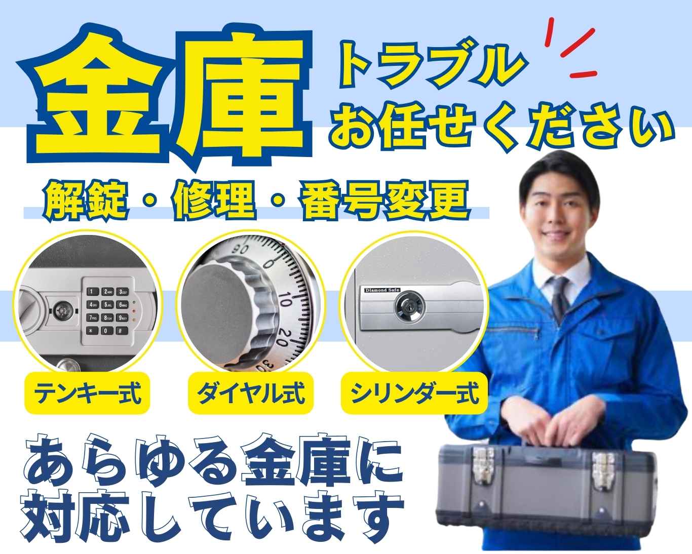鍵セブンロック本社の施工事例／金庫／テンキー式・ダイヤル式・シリンダー式