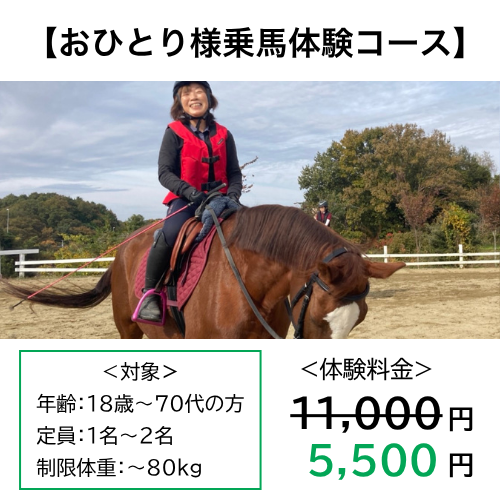 おひとり様乗馬体験バナー