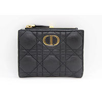  Dior Caro Dahlia ウォレット カナージュ カーフスキン ブラック ディオール カロ ダリア コンパクト 二つ折り財布