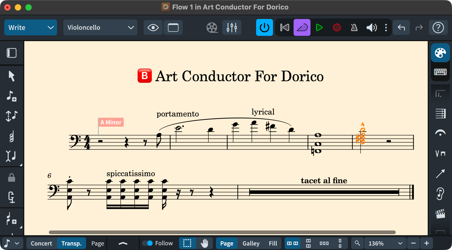 Write Page Dorico