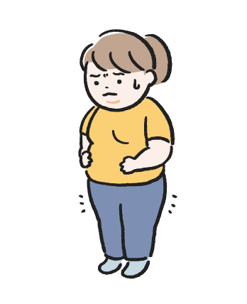 筋トレに不安を感じる女性のイラスト