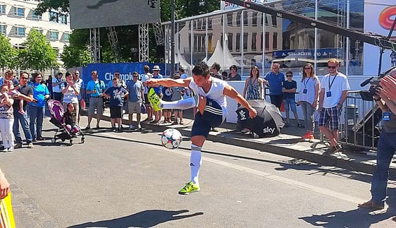 Mobile Fußball-Freestyle Shows für deutschlandweite Roadshows und Promotion-Touren