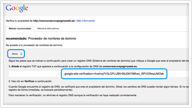 Código TXT de Google Apps