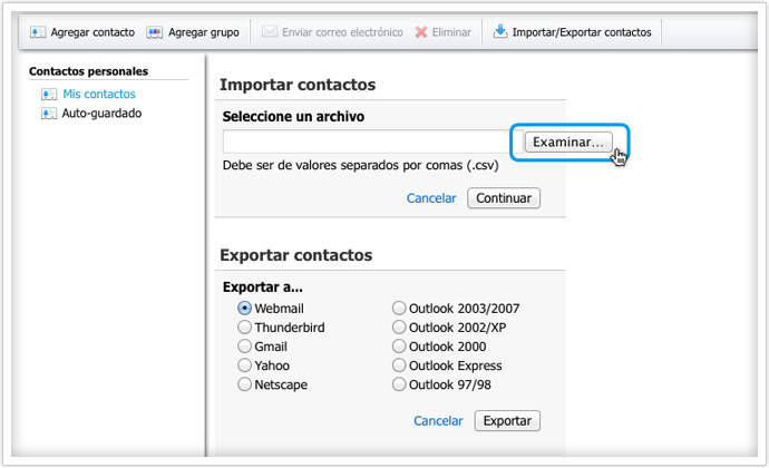 contactos email