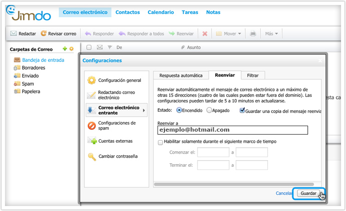 redireccionar email