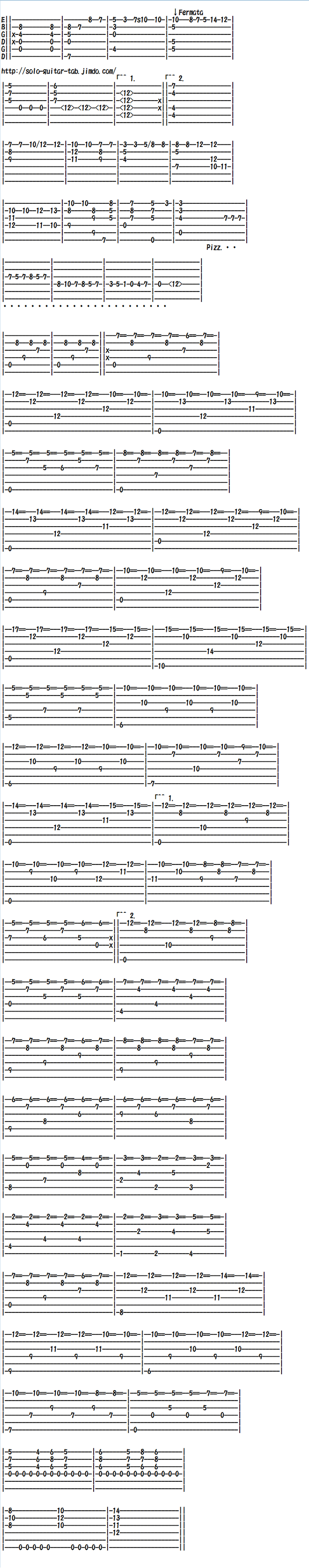 Hardest Classical Guitar Sheet Music (Tabs), Un Sueno en la Floresta